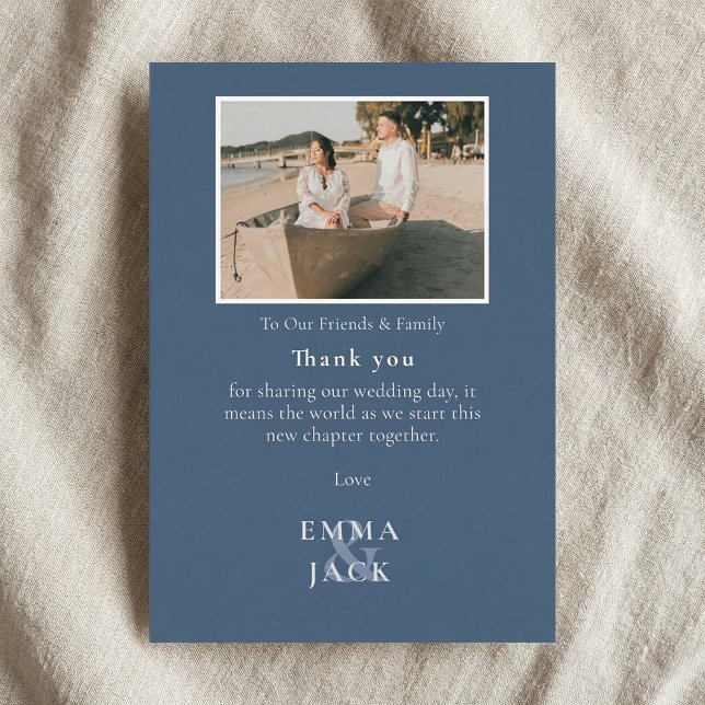 Hjärtligt tack för bröllop elegant et-tecken  kort (Heartfelt wedding thank you elegant ampersand card)