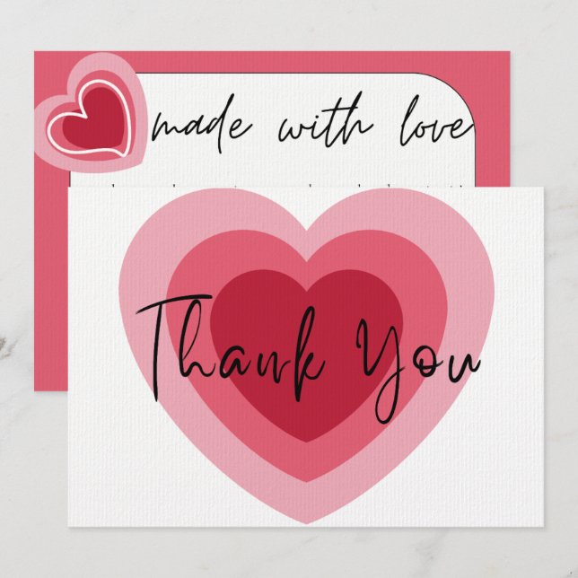 Hjärtligt tack: Kärlek i Abundance Tack Kort (Fram/baksida)