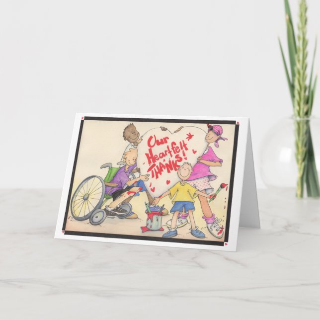 Hjärtligt tack-kort tack kort (Framsida)