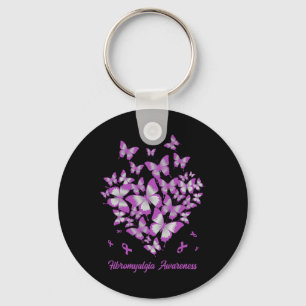 HjärtLila Ribbon Fibromyalgia Awareness Warrior Nyckelring