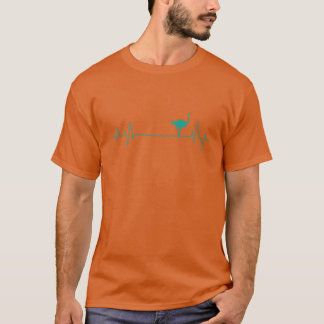 Hjärtlinje Struts Djur Fågel vän T Shirt