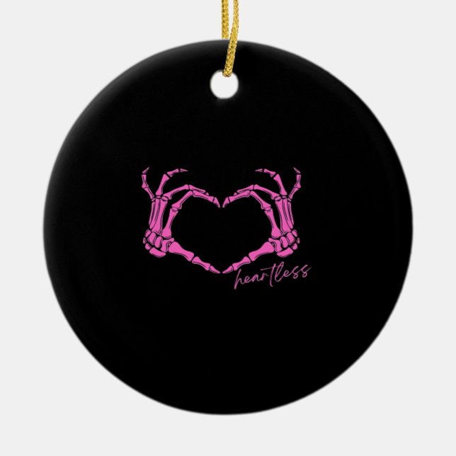 Hjärtlös Skeleton Händer Classic Julgransprydnad Keramik (Framsidan)