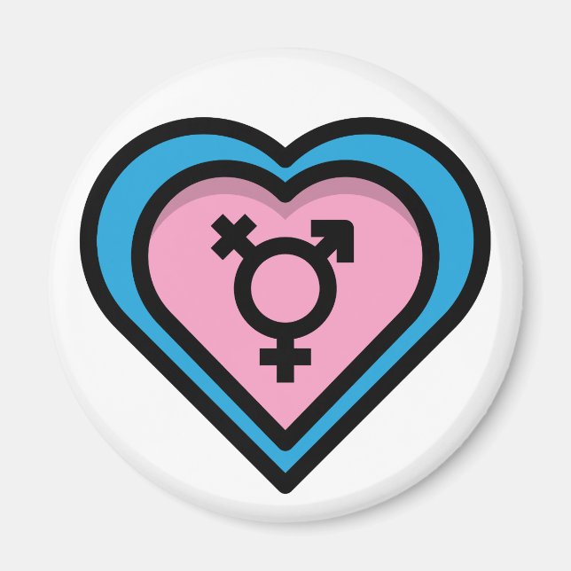 Hjärtmagnet för transstolthet magnet (Framsidan)