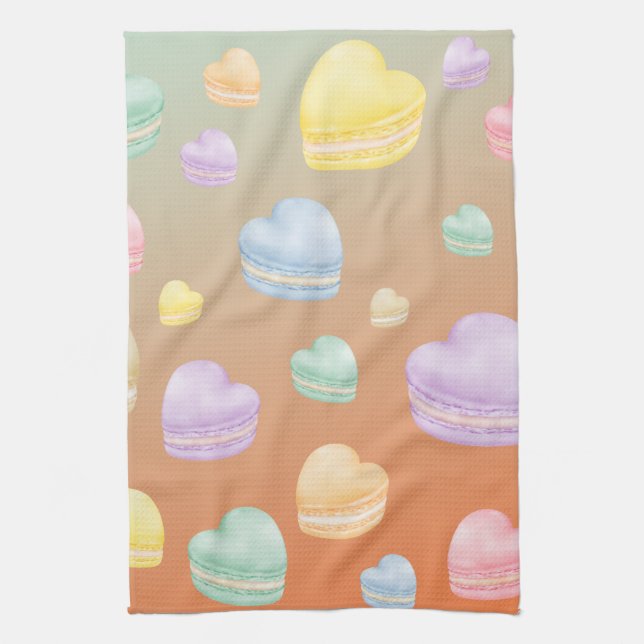 Hjärtmakaroner Kökshandduk (Vertikal)
