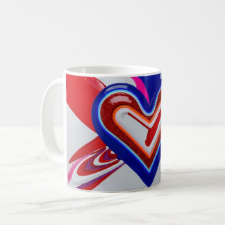 Hjärtmålning Mugg för Valentineser. Unik
