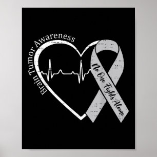Hjärtmedvetande Hjärtat Grått Ribbon Manar Kvinnor Poster