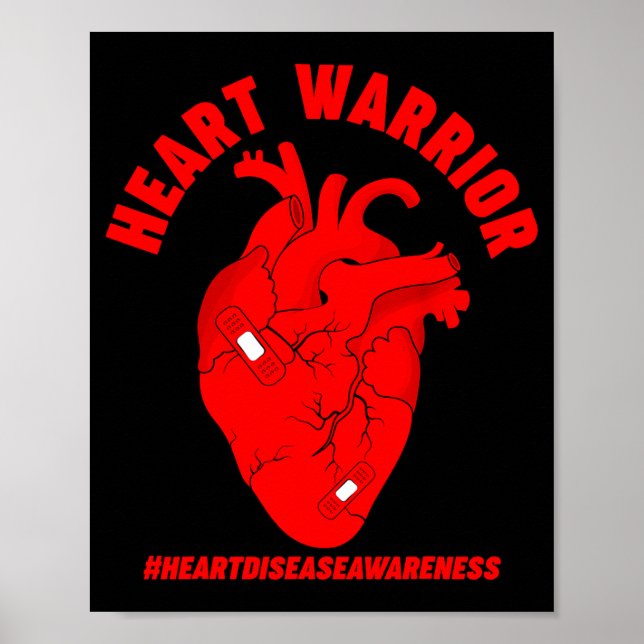 Hjärtmedvetenhet Warrior månad Röd band M Poster (Framsidan)