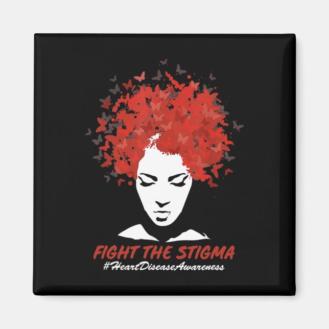 Hjärtmedvetenhetsmånad Bekämpa Stigma Hjärthälsa Magnet (Framsidan)