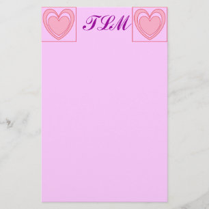 Hjärtmonogrammat stationeri brevpapper