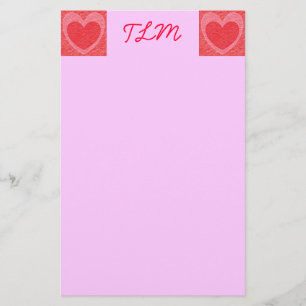 Hjärtmonogrammerad stationi brevpapper