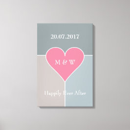 Hjärtmönster anpassad text på canvas