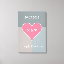 Hjärtmönster anpassad text på canvas