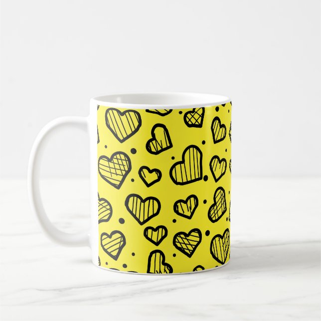 Hjärtmönster - inspirerad av Alla hjärtans dag  Kaffemugg (Vänster)