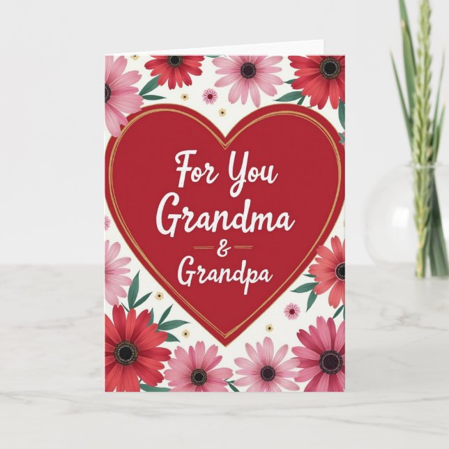 Hjärtmönster Mormor Morfar Kort (Framsida)