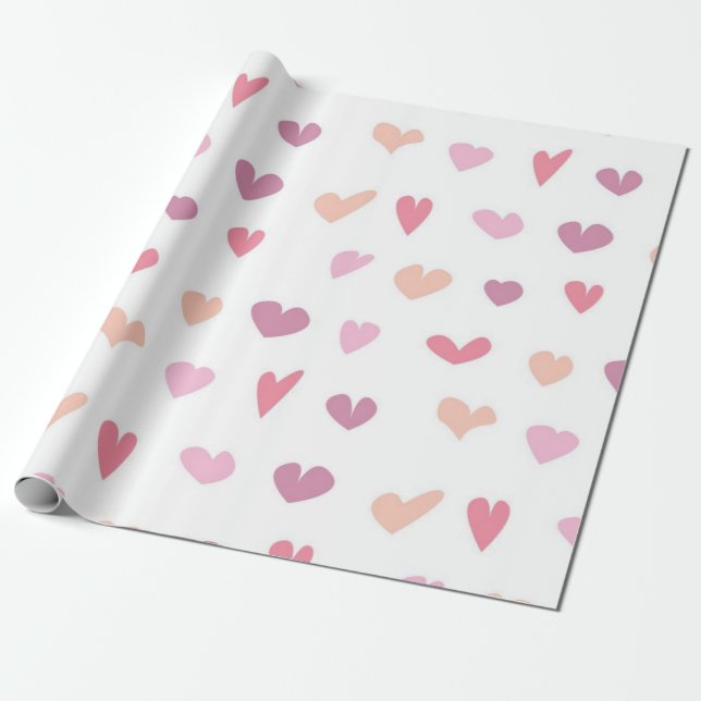Hjärtmönster Presentpapper (Utrullad)