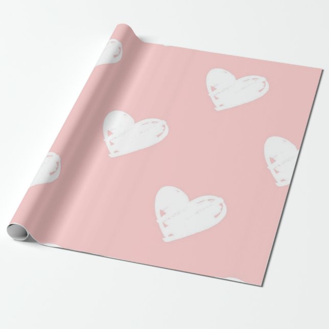 Hjärtmönster Presentpapper (Utrullad)
