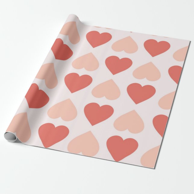 Hjärtmönster Presentpapper (Utrullad)