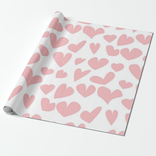 Hjärtmönster Presentpapper (Utrullad)