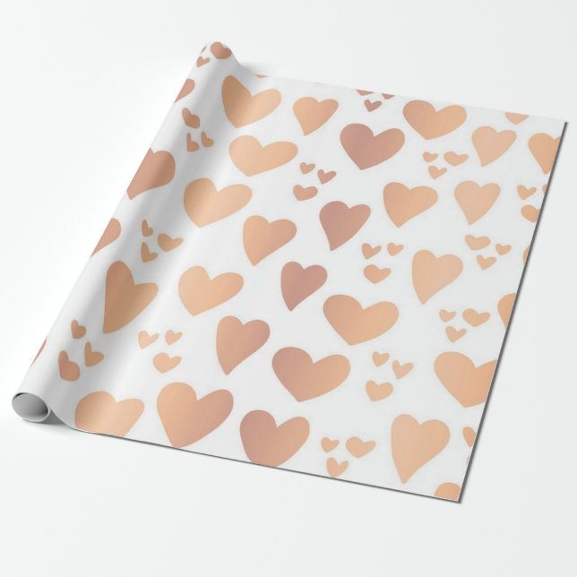Hjärtmönster Presentpapper (Utrullad)
