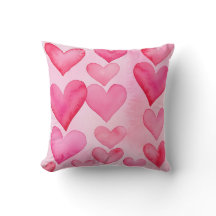 Hjärtmönster snyggt rosa och rött akvarellhjärta