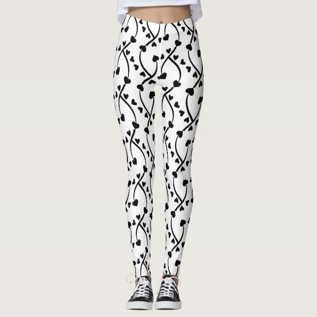 Hjärtmönster Sömlös Design Leggings (Framsida)