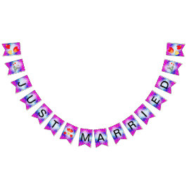 Hjärtmönster Tecknad Nyss Gift Girlang Banner Vimplar