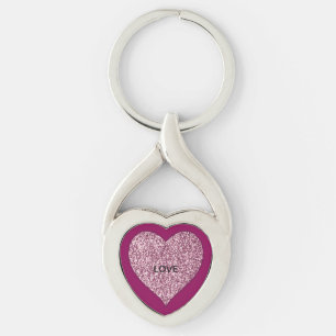 Hjärtmönster Twisted Heart Silverfärgad Nyckelring