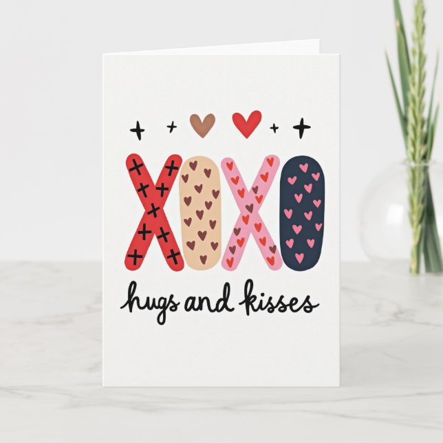 Hjärtmönster Xoxo-kort Kort (Framsida)