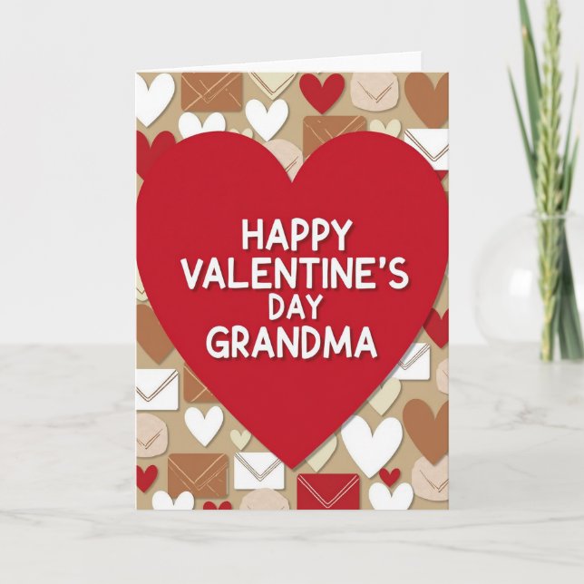 Hjärtmönstrad Mormor-Kort Kort (Framsida)