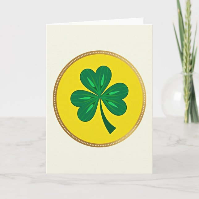 Hjärtmönstrad Shamrock-kort Kort (Framsida)