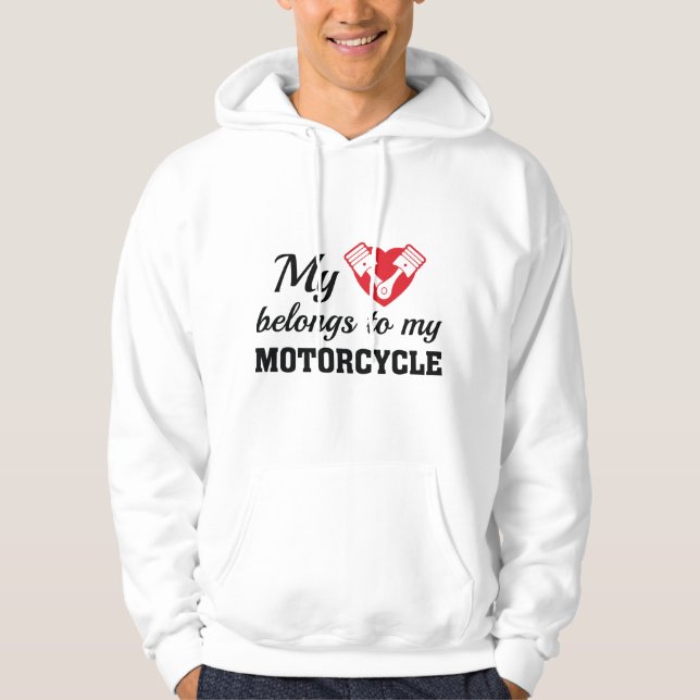 Hjärtmotorcykel - Tillhör Hoodie (Framsida)