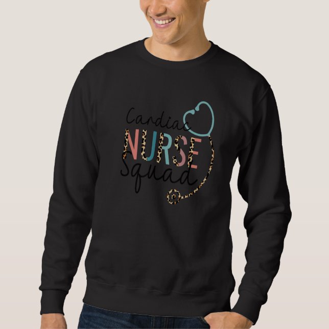 Hjärtnäsa Squad Leopard Stethoscope Heart Lång Ärmad Tröja (Framsida)