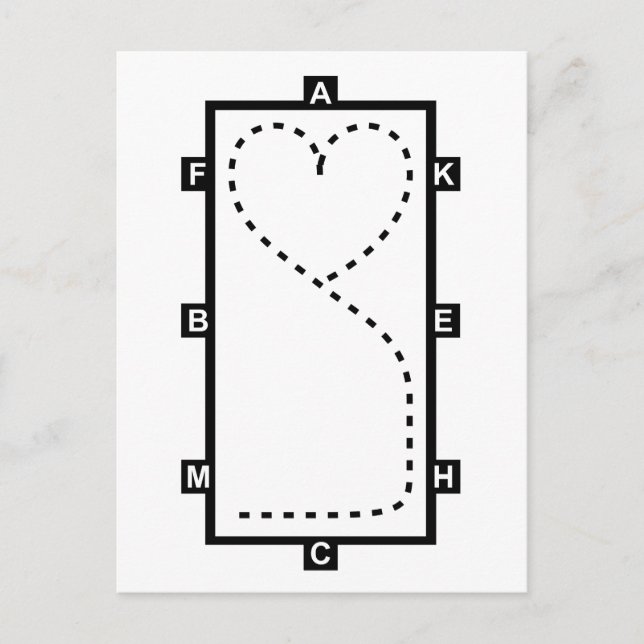 Hjärtnedbrytning cirkel vykort (Framsida)