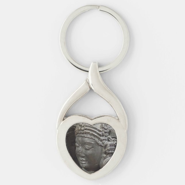 Hjärtnyckelring för händelseläge twisted heart silverfärgad nyckelring (Framsidan)
