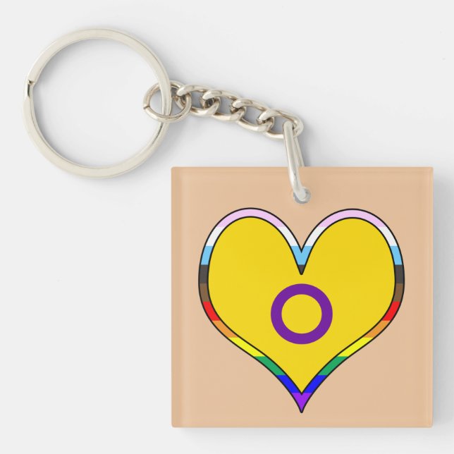 Hjärtnyckelring för intersex Pride (Framsidan)