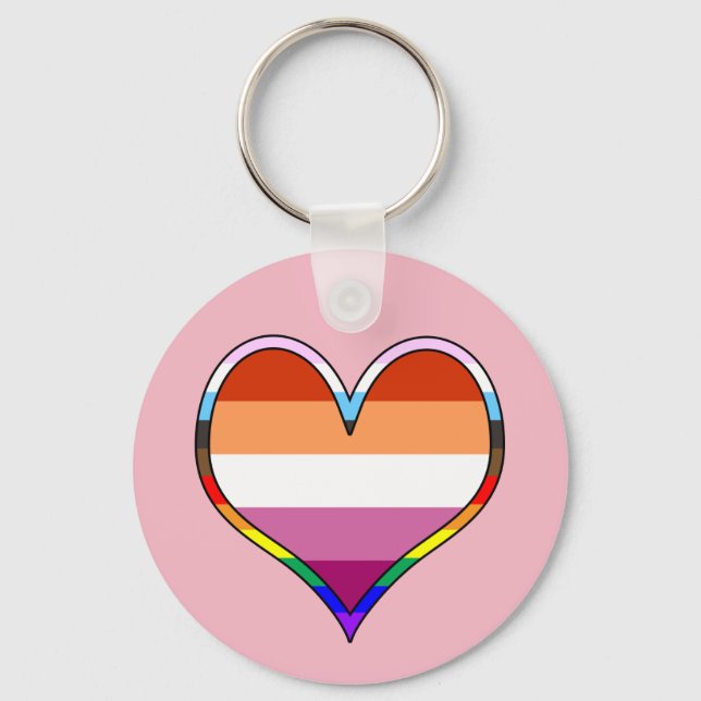 Hjärtnyckelring för Pridet lesbisk Nyckelring (Framsida)