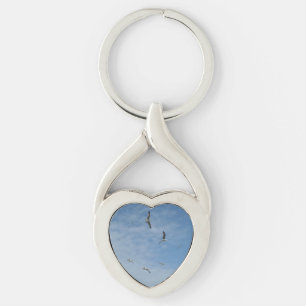 Hjärtnyckelringen Fiskmås Twisted Heart Silverfärgad Nyckelring