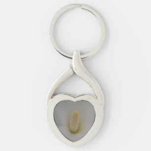 Hjärtnyckelringen Magnolia Flower Twisted Heart Silverfärgad Nyckelring