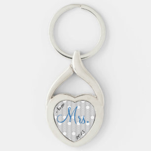 Hjärtnyckelringen New Brides "Mrs" Twisted Heart Silverfärgad Nyckelring
