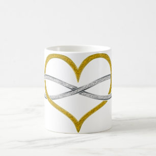 Hjärtoändlighet Guld Silver Kaffemugg