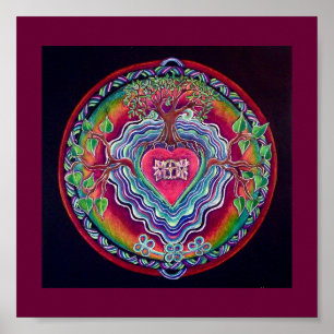 Hjärtöppning Mandala Skriv ut Poster