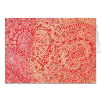 Hjärtor Afire! Hälsningskort