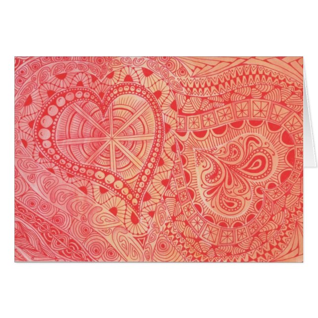 Hjärtor Afire! Hälsningskort (Framsidan Horizontal)