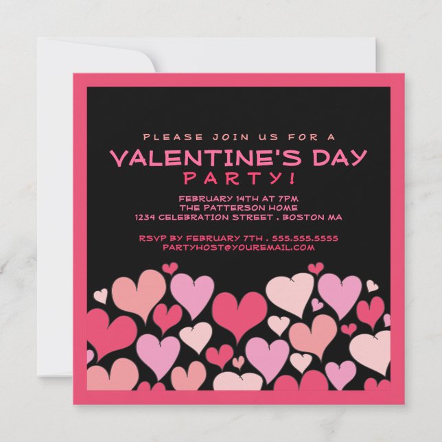 Hjärtor en inbjudan för överflödvalentines (Framsida)