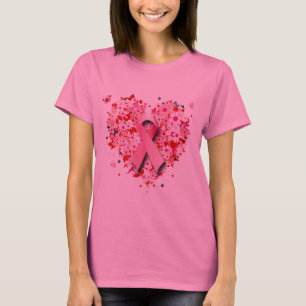 HJÄRTOR, FJÄRILAR OCH ROSA BAND T SHIRT