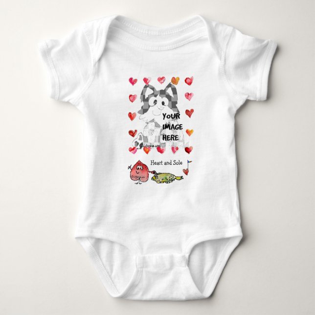 Hjärtor för personligbabytecknad tee (Framsida)