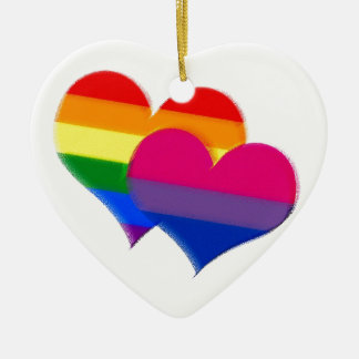 Hjärtor för pride för regnbågepridebi julgransprydnad keramik