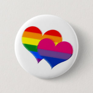 Hjärtor för pride för regnbågepridebi knapp