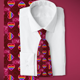 Hjärtor för Pridet Regnbåge i Hearts för HGBTQ+ Slips