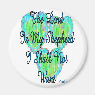 Hjärtor för Psalm 23 Magnet